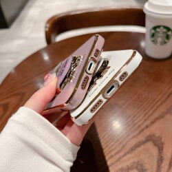 Eiroo Ördek iPhone XR Standlı Mor Silikon Kılıf - 6