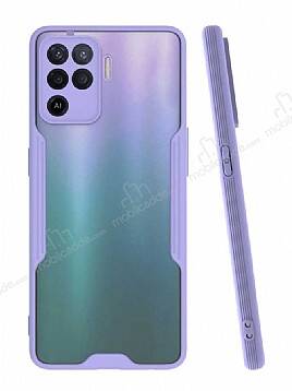 Eiroo Painted Oppo Reno 5 Lite Kamera Korumalı Mor Kılıf - 1