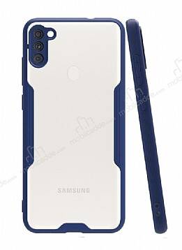 Eiroo Painted Samsung Galaxy A11 Lacivert Silikon Kılıf - 1