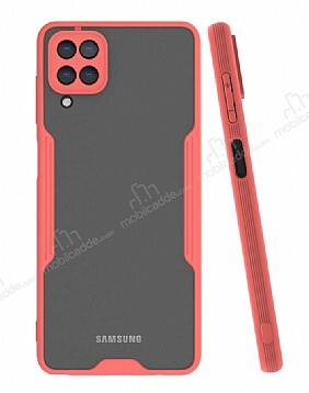 Eiroo Painted Samsung Galaxy A12 Kamera Korumalı Pembe Kılıf - 1