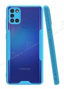 Eiroo Painted Samsung Galaxy A21s Mavi Silikon Kılıf - 1