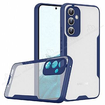 Eiroo Painted Samsung Galaxy A34 Lacivert Silikon Kılıf - 1