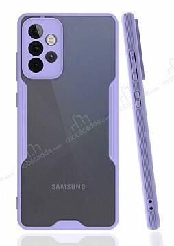 Eiroo Painted Samsung Galaxy A72 / A72 5G Kamera Korumalı Mor Kılıf - 1