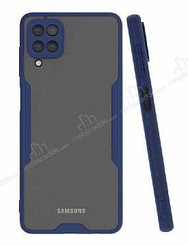 Eiroo Painted Samsung Galaxy M12 Kamera Korumalı Lacivert Kılıf - 1