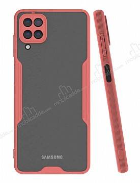 Eiroo Painted Samsung Galaxy M12 Kamera Korumalı Pembe Kılıf - 1