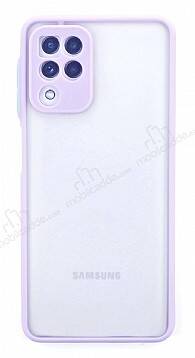 Eiroo Painted Samsung Galaxy M22 Kamera Korumalı Mor Kılıf - 1