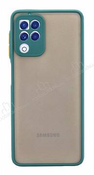 Eiroo Painted Samsung Galaxy M22 Kamera Korumalı Yeşil Kılıf - 1