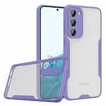 Eiroo Painted Samsung Galaxy S23 Kamera Korumalı Mor Silikon Kılıf - 1