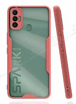 Eiroo Painted Tecno Spark 7T Kamera Korumalı Pembe Kılıf - 1