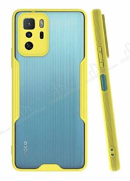 Eiroo Painted Xiaomi Poco X3 GT Kamera Korumalı Sarı Kılıf - 1