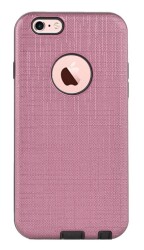 Eiroo Panther iPhone 6 / 6S Silikon Kenarlı Pembe Rubber Kılıf - 1