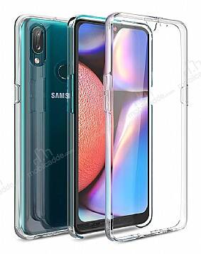 Eiroo Protection Samsung Galaxy A10S 360 Derece Koruma Şeffaf Silikon Kılıf - 1