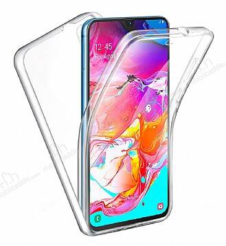 Eiroo Protection Samsung Galaxy A70 360 Derece Koruma Şeffaf Silikon Kılıf - 1