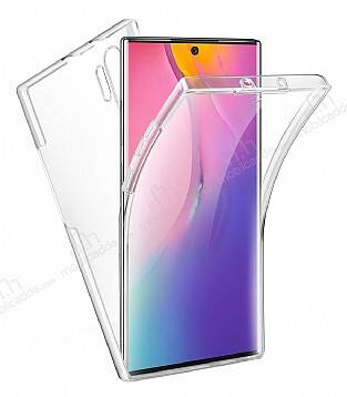 Eiroo Protection Samsung Galaxy Note 10 Plus 360 Derece Koruma Şeffaf Silikon Kılıf - 1