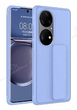 Eiroo Qstand Huawei P50 Pro Lila Silikon Kılıf - 1