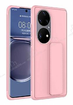 Eiroo Qstand Huawei P50 Pro Pembe Silikon Kılıf - 1