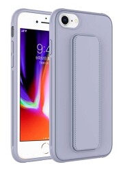 Eiroo Qstand iPhone 7 / 8 Gri Silikon Kılıf - 1