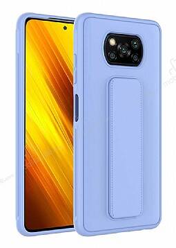 Eiroo Qstand Xiaomi Poco X3 / X3 Pro Lila Silikon Kılıf - 1