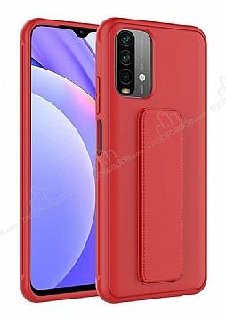 Eiroo Qstand Xiaomi Redmi Note 10S Kırmızı Silikon Kılıf - 1