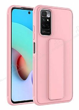 Eiroo Qstand Xiaomi Redmi Note 11 Pembe Silikon Kılıf - 1