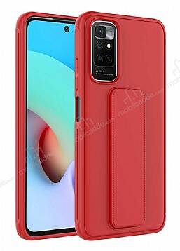 Eiroo Qstand Xiaomi Redmi Note 11S Kırmızı Silikon Kılıf - 1