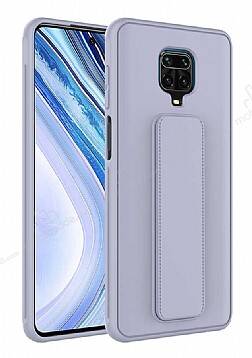 Eiroo Qstand Xiaomi Redmi Note 9 Pro Gri Silikon Kılıf - 1