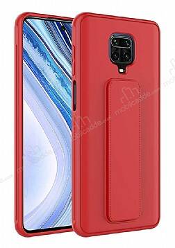 Eiroo Qstand Xiaomi Redmi Note 9 Pro Max Kırmızı Silikon Kılıf - 1