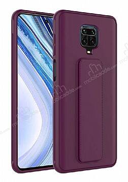 Eiroo Qstand Xiaomi Redmi Note 9 Pro Max Mürdüm Silikon Kılıf - 1