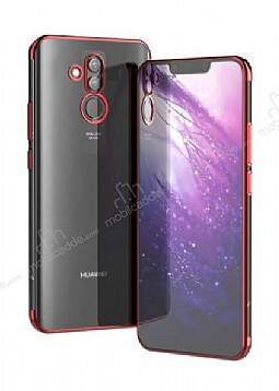 Eiroo Radiant Huawei Mate 20 Lite Kırmızı Kenarlı Şeffaf Silikon Kılıf - 1