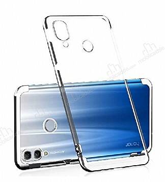 Eiroo Radiant Huawei P Smart 2019 Silver Kenarlı Şeffaf Silikon Kılıf - 1