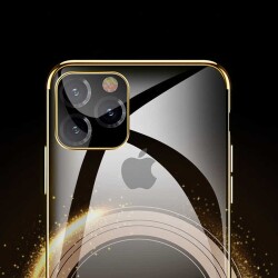 Eiroo Radiant iPhone 11 Pro Rose Gold Kenarlı Şeffaf Silikon Kılıf - 5