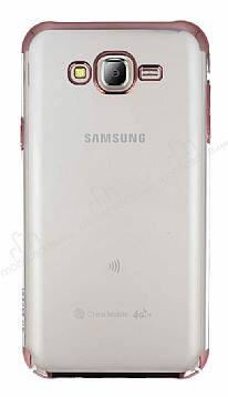 Eiroo Radiant Samsung Galaxy J7 Rose Gold Kenarlı Şeffaf Rubber Kılıf - 1