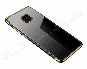 Eiroo Radiant Xiaomi Redmi Note 9 Pro Gold Kenarlı Şeffaf Silikon Kılıf - 1