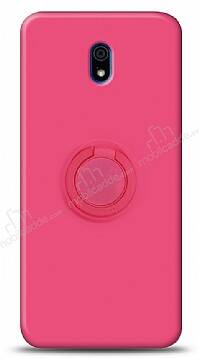 Eiroo Ring Color Xiaomi Redmi 8A Yüzük Tutuculu Pembe Silikon Kılıf - 1