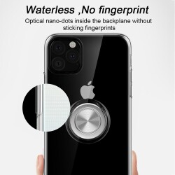 Eiroo Ring Crystal iPhone 11 Pro Siyah Yüzüklü Silikon Kılıf - 2