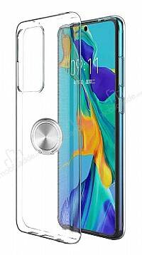 Eiroo Ring Crystal Samsung Galaxy S10 Lite Silver Yüzüklü Silikon Kılıf - 1