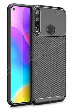 Eiroo Rugged Carbon Huawei P40 Lite E Siyah Silikon Kılıf - 1