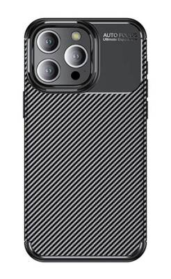 Eiroo Rugged Carbon iPhone 15 Pro Max Siyah Silikon Kılıf - 1