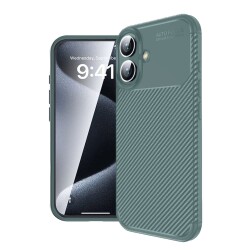 Eiroo Rugged Carbon iPhone 16 Silikon Kılıf - 1