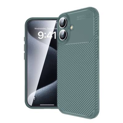 Eiroo Rugged Carbon iPhone 16 Silikon Kılıf - 1