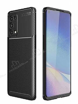 Eiroo Rugged Carbon Oppo Reno 5 5G Siyah Silikon Kılıf - 1