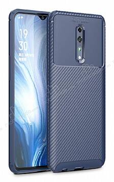 Eiroo Rugged Carbon Oppo Reno Z Lacivert Silikon Kılıf - 1