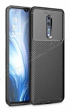 Eiroo Rugged Carbon Oppo Reno Z Siyah Silikon Kılıf - 1