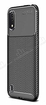 Eiroo Rugged Carbon Samsung Galaxy A01 Siyah Silikon Kılıf - 1