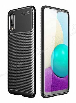 Eiroo Rugged Carbon Samsung Galaxy A02 Siyah Silikon Kılıf - 1