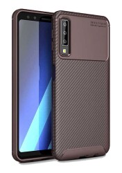 Eiroo Rugged Carbon Samsung Galaxy A9 2018 Kahverengi Silikon Kılıf - 1