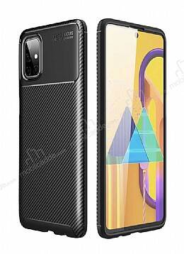 Eiroo Rugged Carbon Samsung Galaxy M51 Siyah Silikon Kılıf - 1