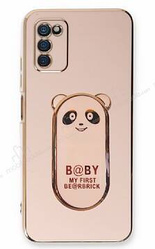 Eiroo Samsung Galaxy A03s Baby Panda Standlı Pembe Silikon Kılıf - 1