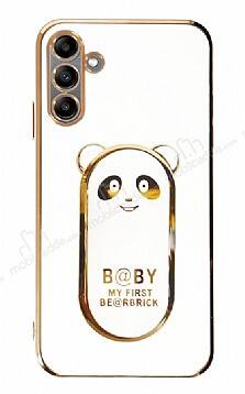 Eiroo Samsung Galaxy A04s Baby Panda Standlı Beyaz Silikon Kılıf - 1