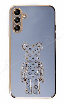 Eiroo Samsung Galaxy A04s Bearbrick Standlı Mavi Silikon Kılıf - 1